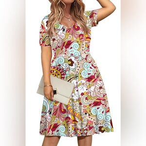 DB moon nwt size xl Vibrant Abstract Print Dress with pockets